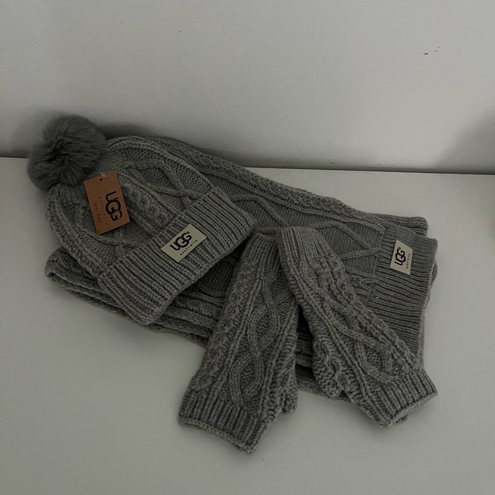 Ugg hat glove scarf set